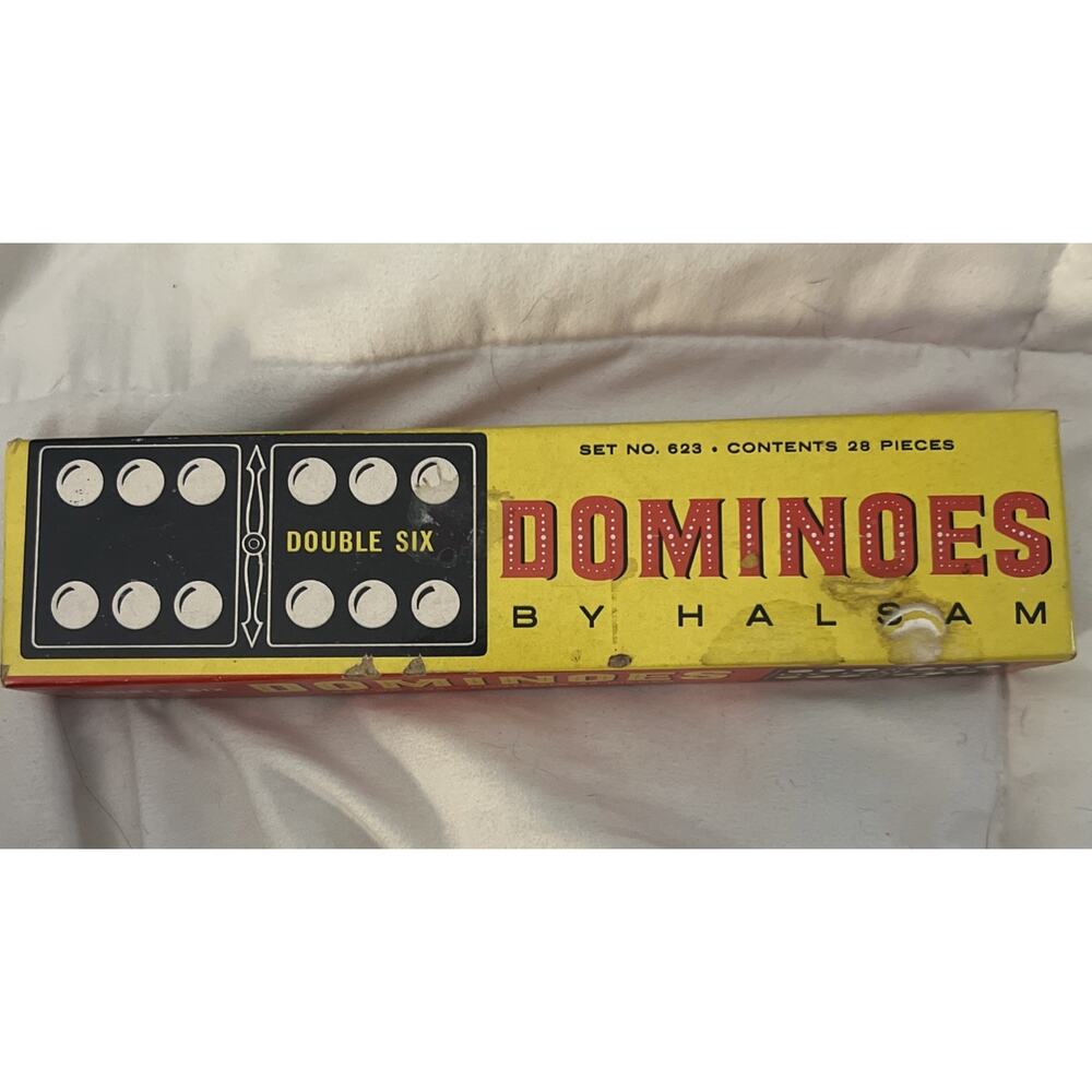 Vintage Halsam Double Six Dominoes Set